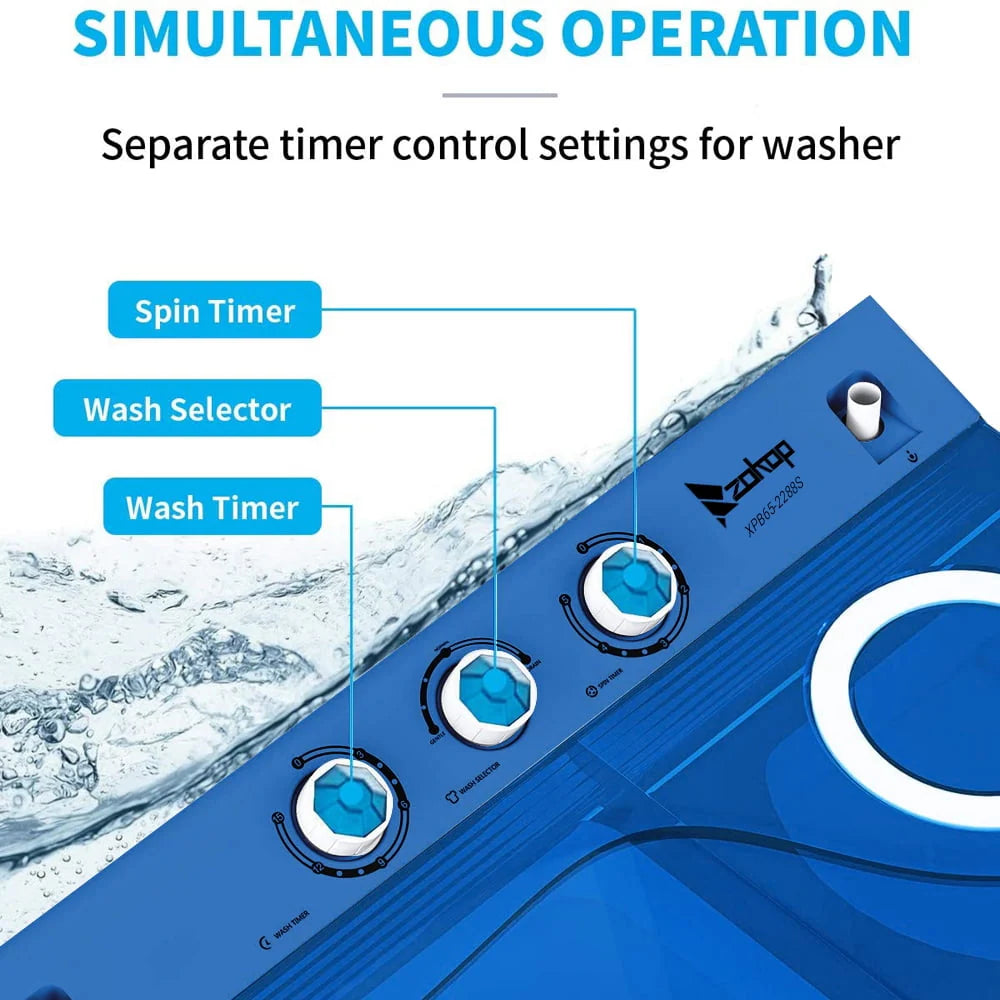 Portable 26lbs Compact Twin Tub Washing Machine O943