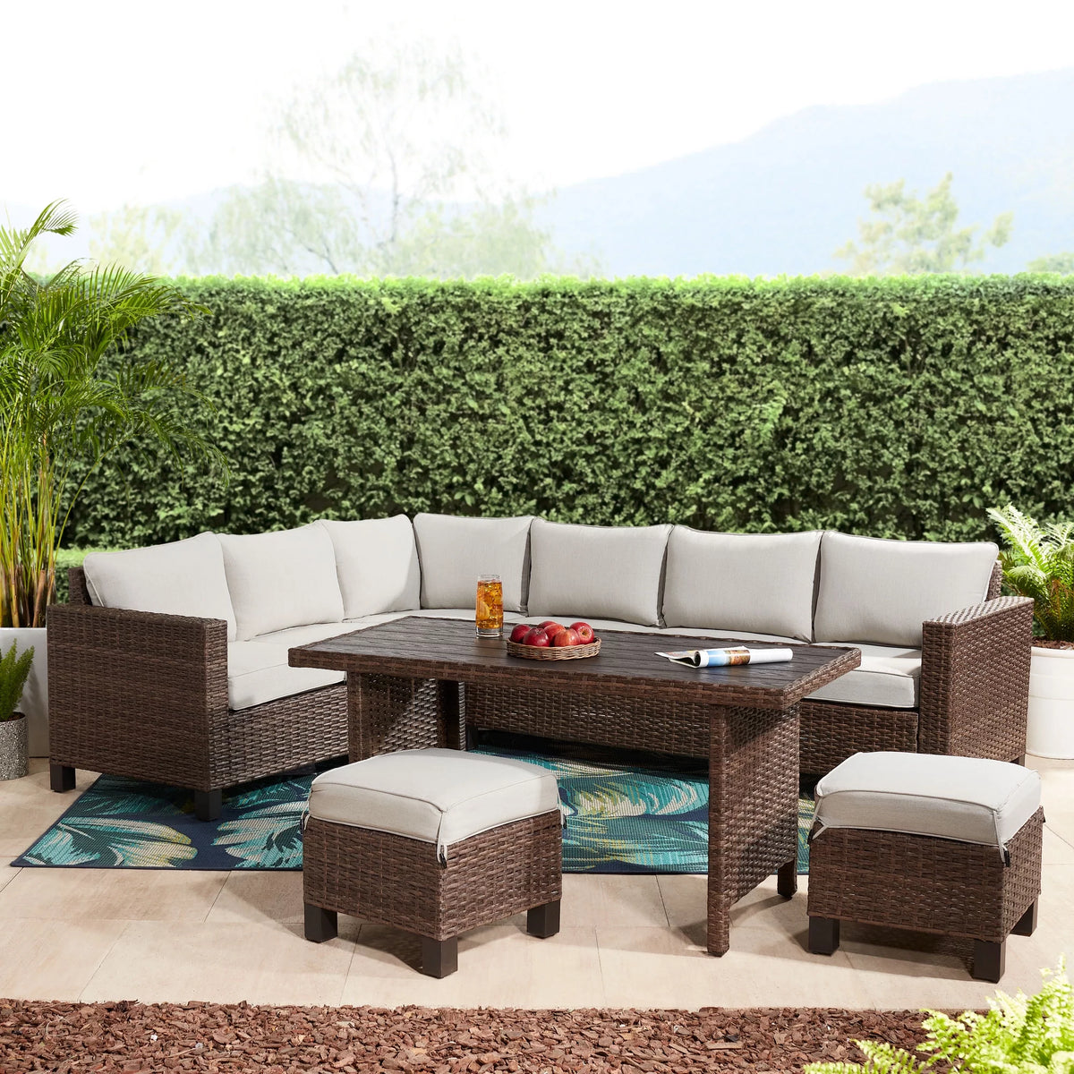 5-Piece Wicker Sectional Dining Set M512