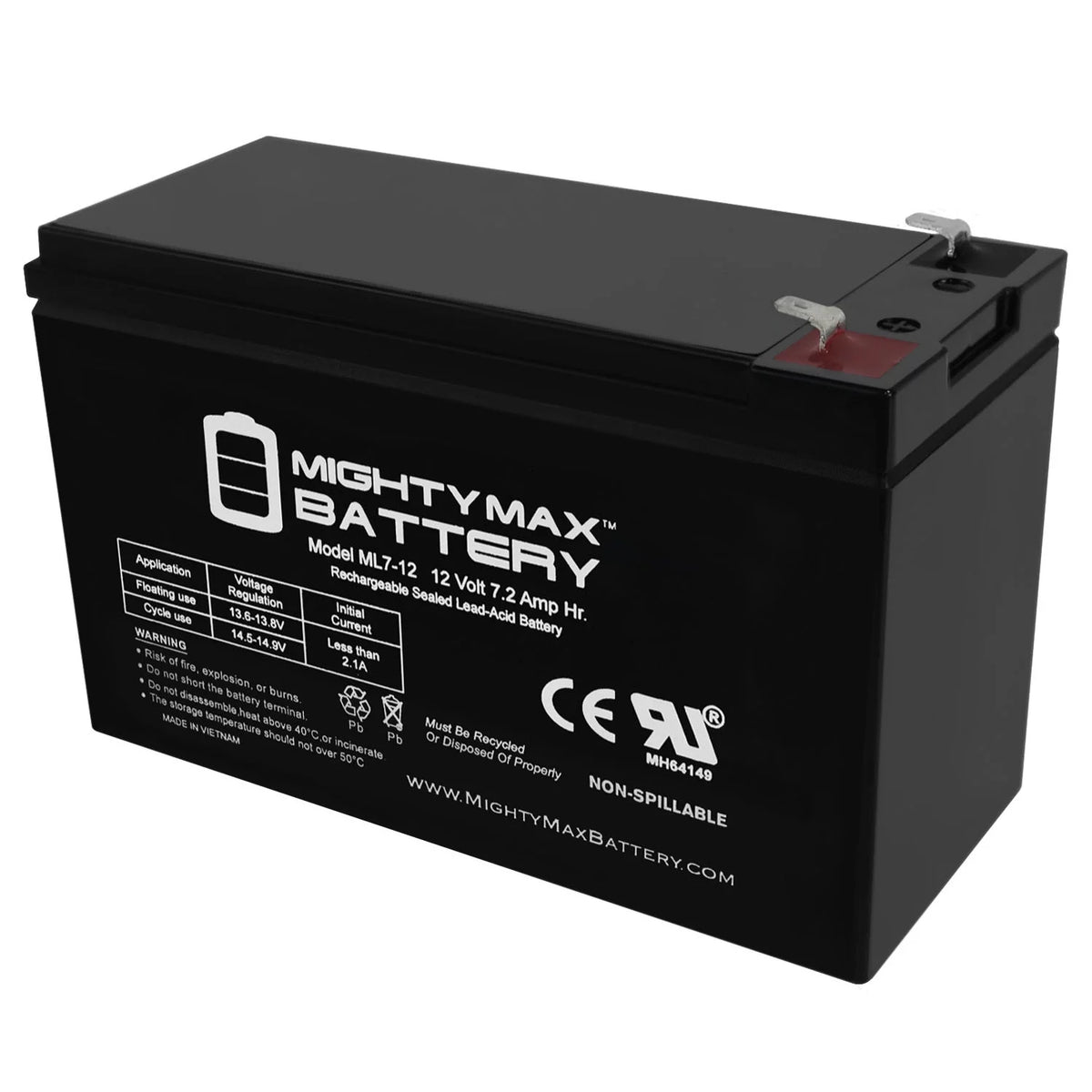 12 Volt 7 Amp Hour Alarm Battery O65837
