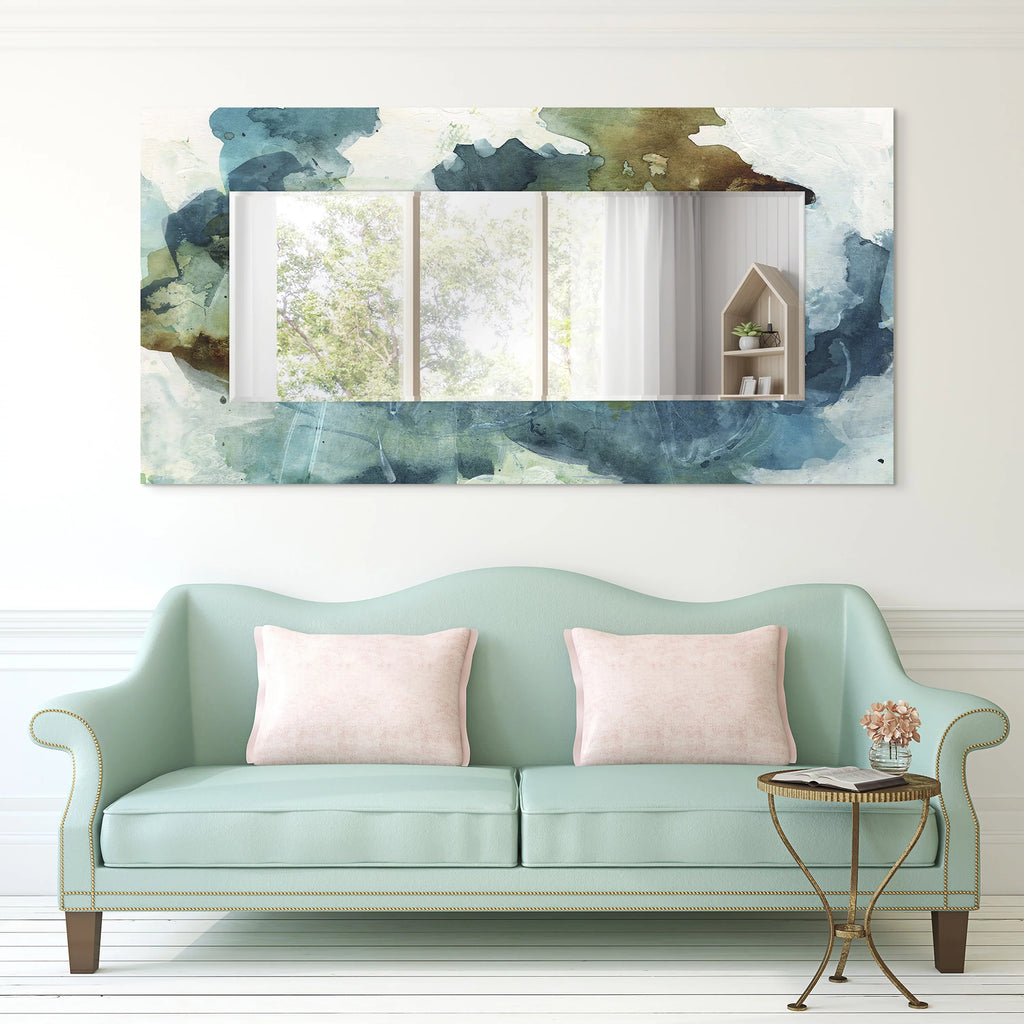 Blue Sky Rectangular Beveled Mirror Tempered Art Glass 72" x 36" G546