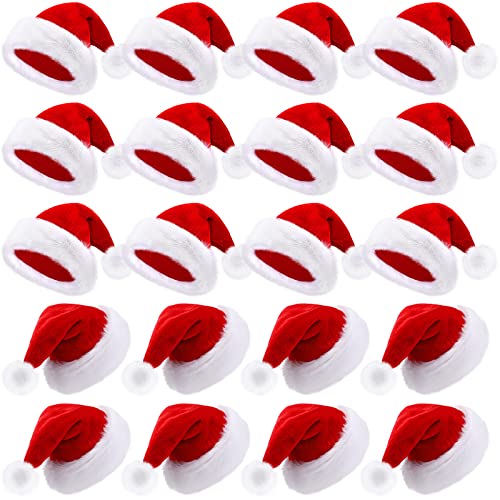 20 Pcs Plush Santa Hats A120
