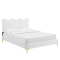 White Velvet Full Platform Bed W214328