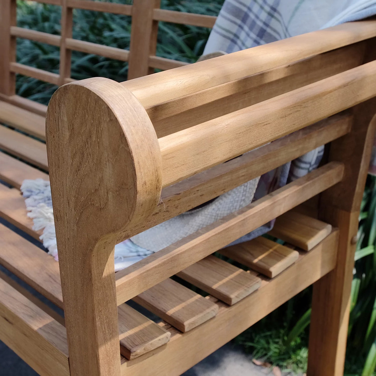 Brown Teak Outdoor Bench F7646