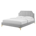 King Size Velvet Platform Bed Frame W855176