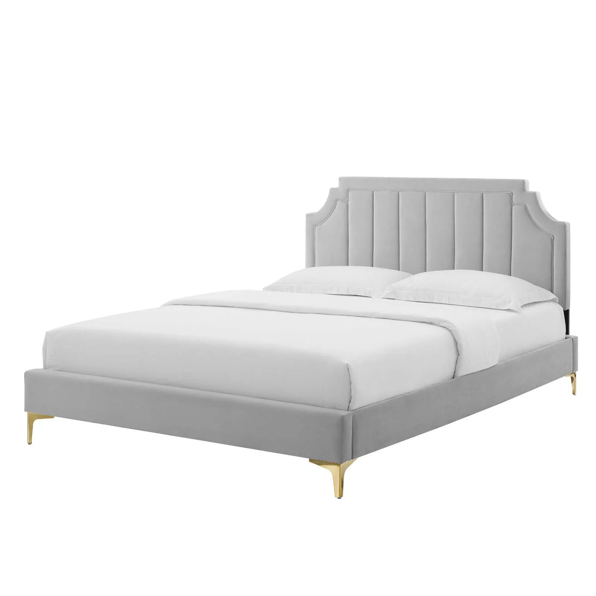 King Size Velvet Platform Bed Frame W855176
