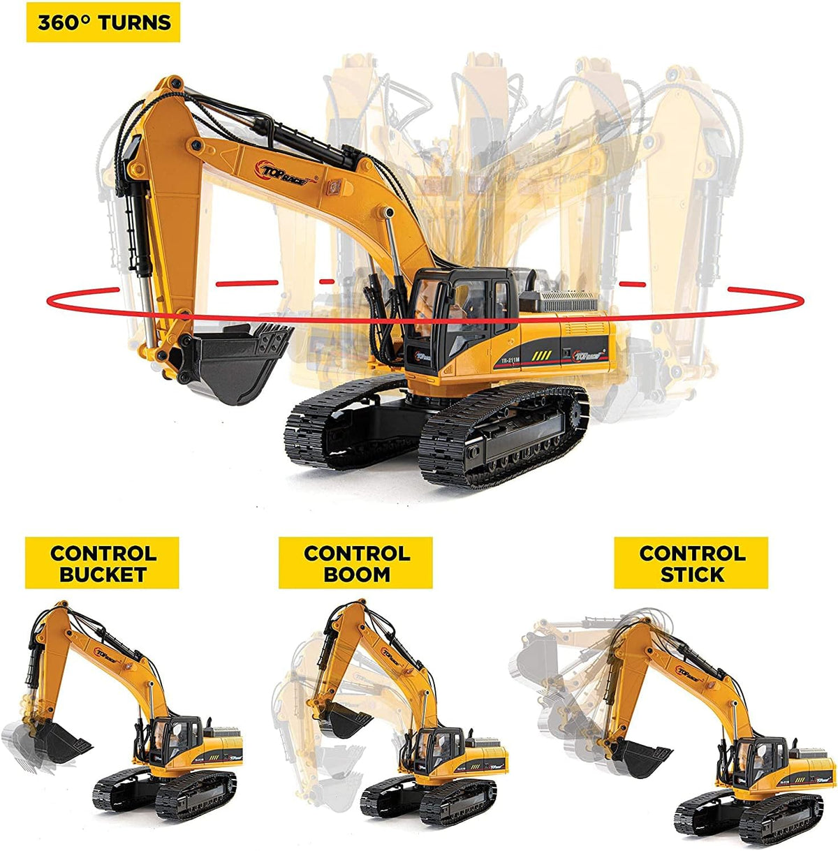 15 Channel Remote Control Excavator Construction Tractor K49573