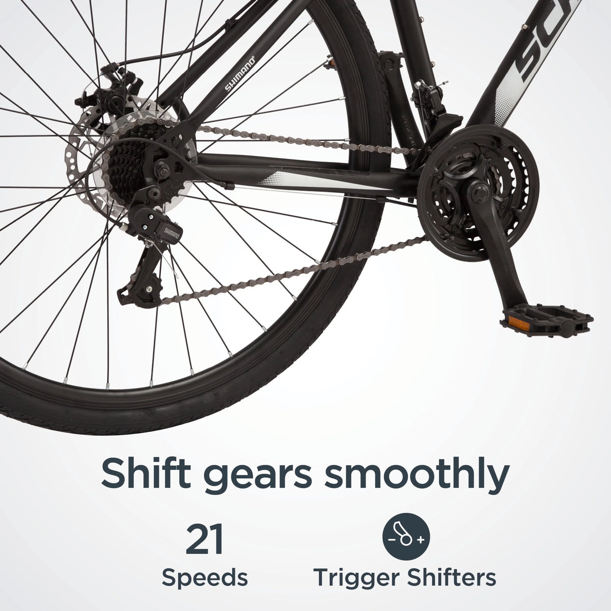 700c 21 Speeds Black Hybrid Bike L326