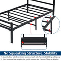 Twin Size Black Metal Platform Bed Frame with Headboard C128515