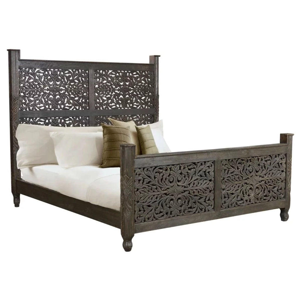 Hand Carved Solid Wooden Bed Frame G496252