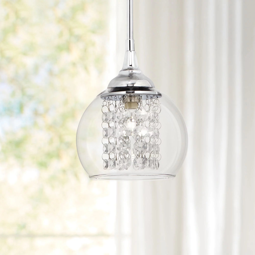 Chrome Mini Pendant with Clear Glass Shade R584