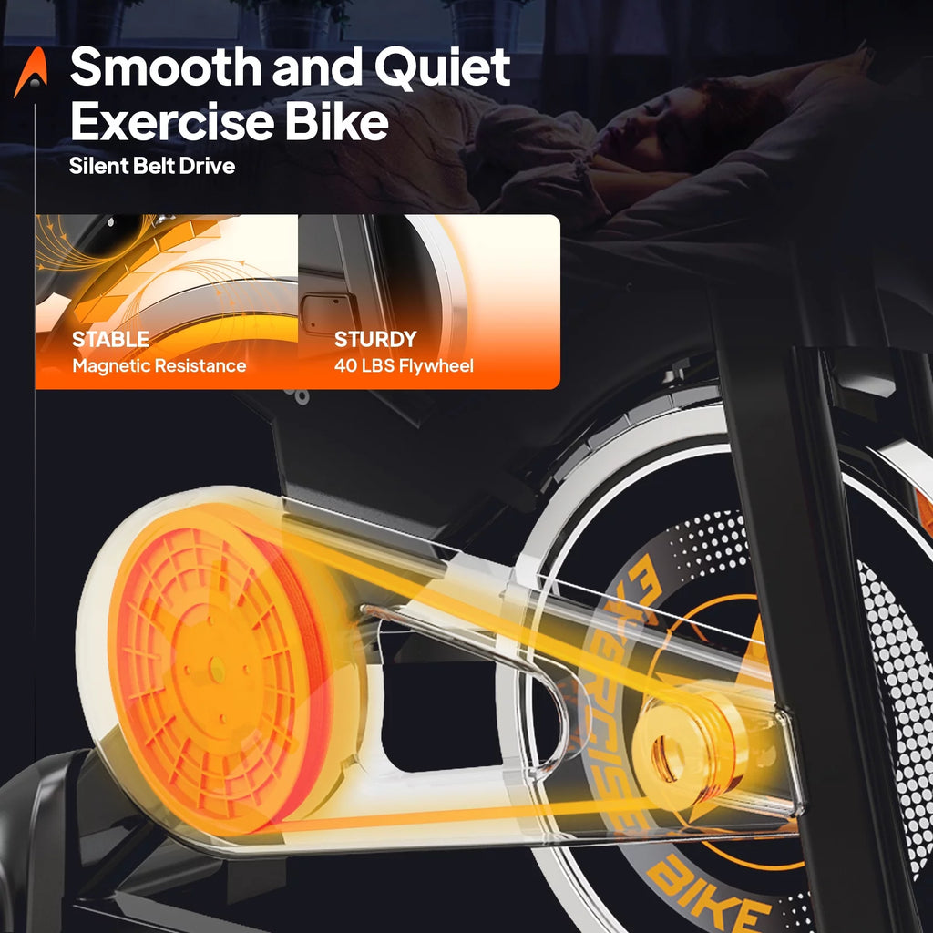 Stationary Magnetic Resistance Exercise Bike with LCD Monitor I536336