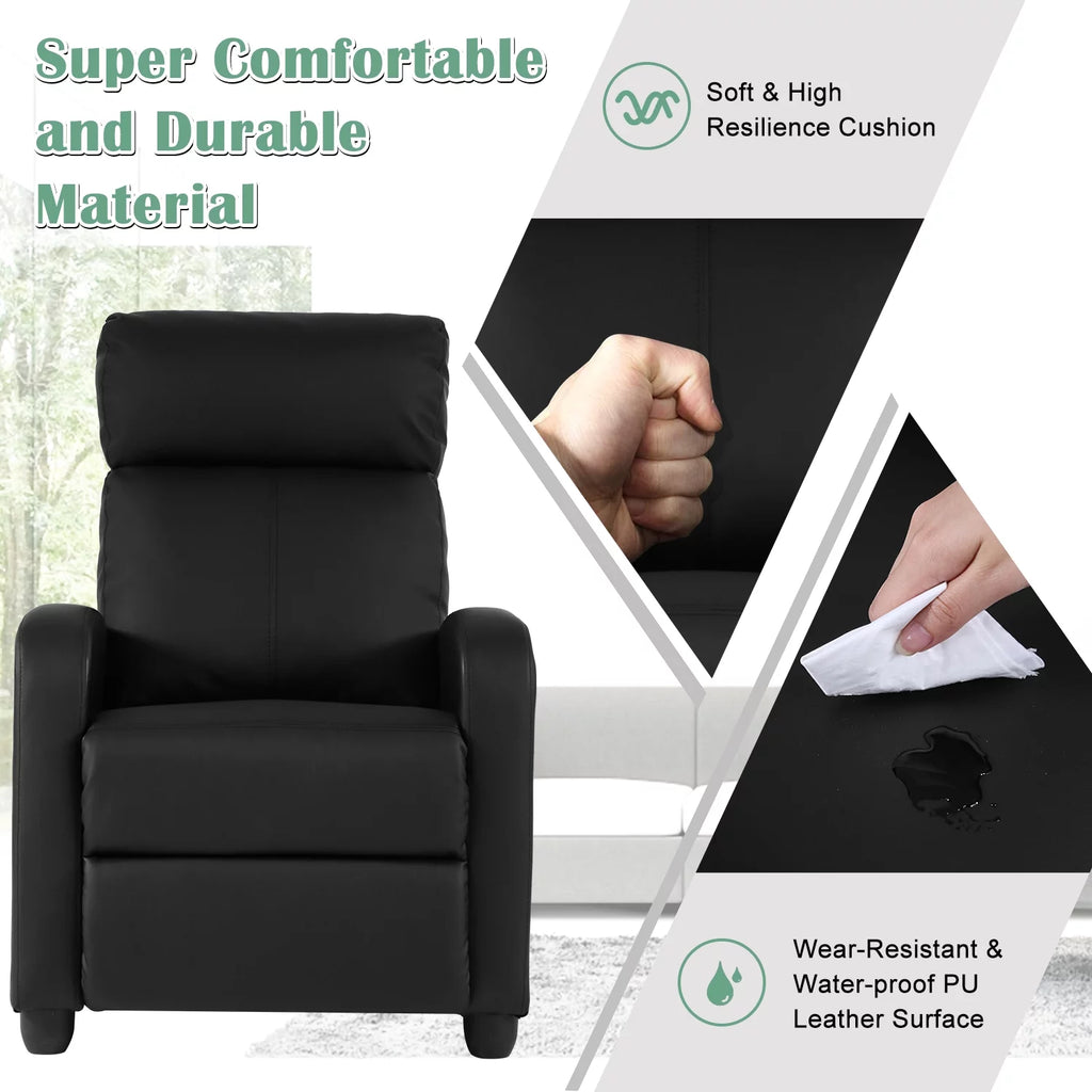 Adjustable PU Leather Recliner Chair with Massage N6973