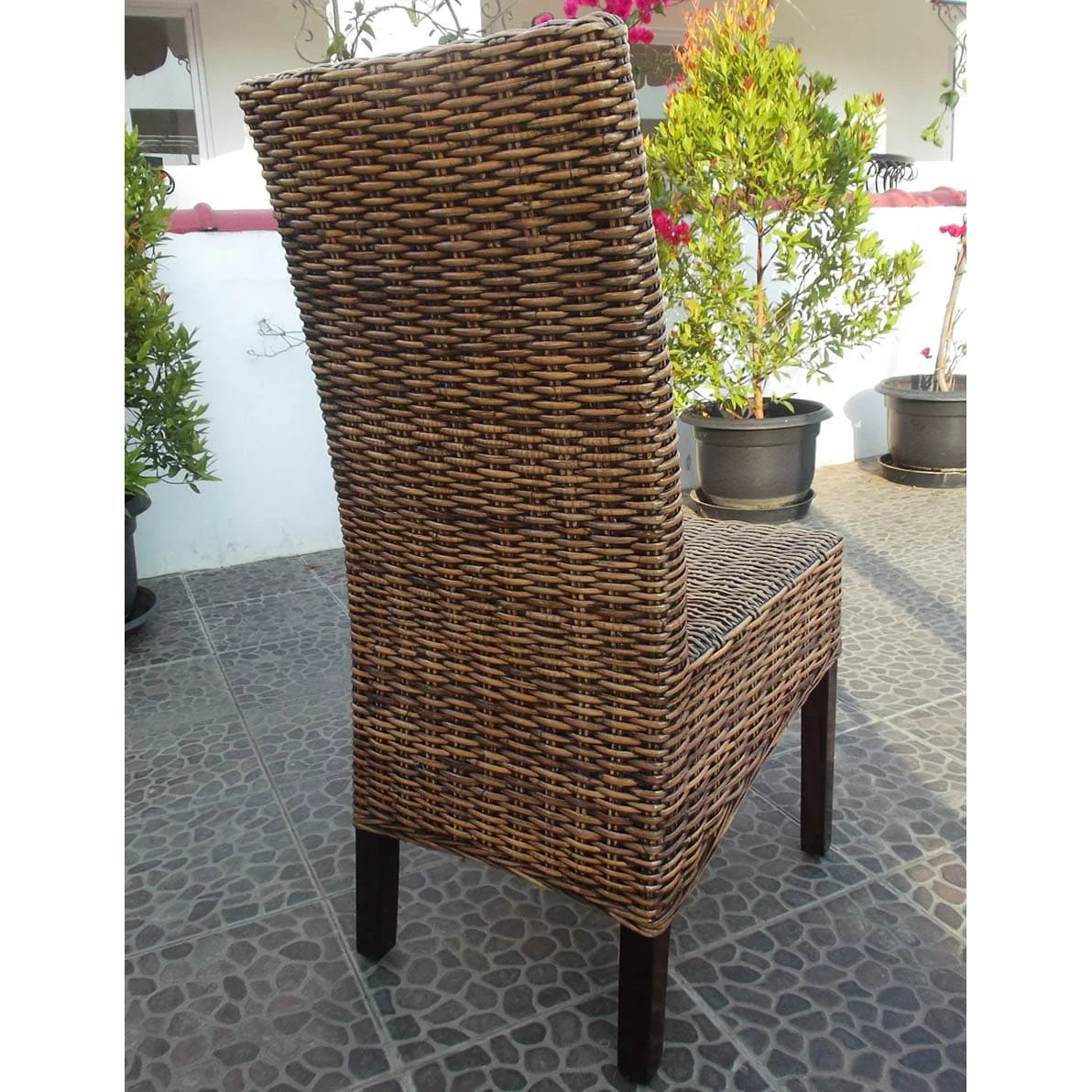 Woven Rattan Mahogany Dining Chair I19950