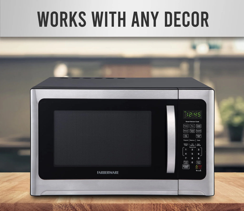 1100-Watt Stainless Steel/Black Microwave Oven V947029