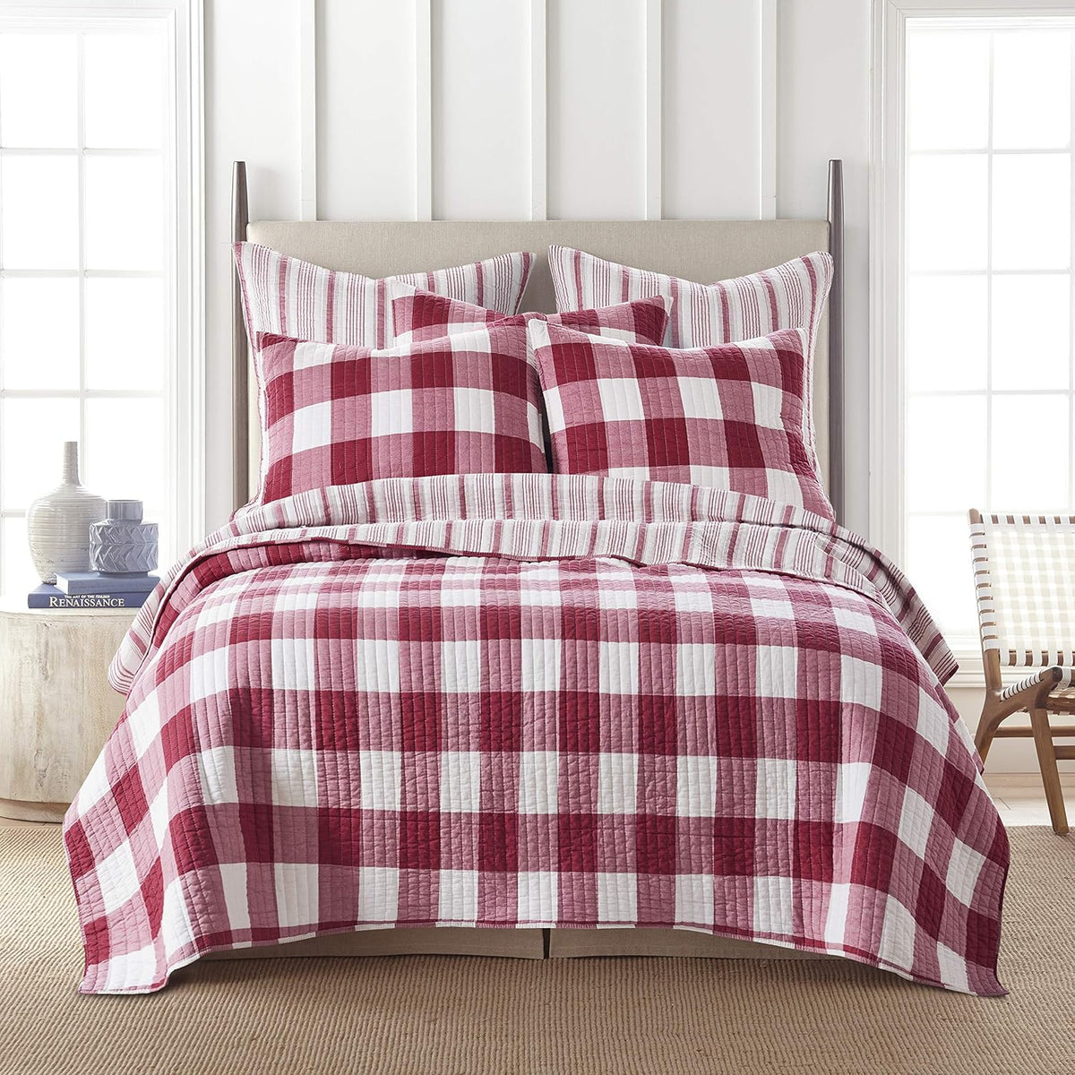 Grey Linen Style Euro Shams Set of 2 S91787