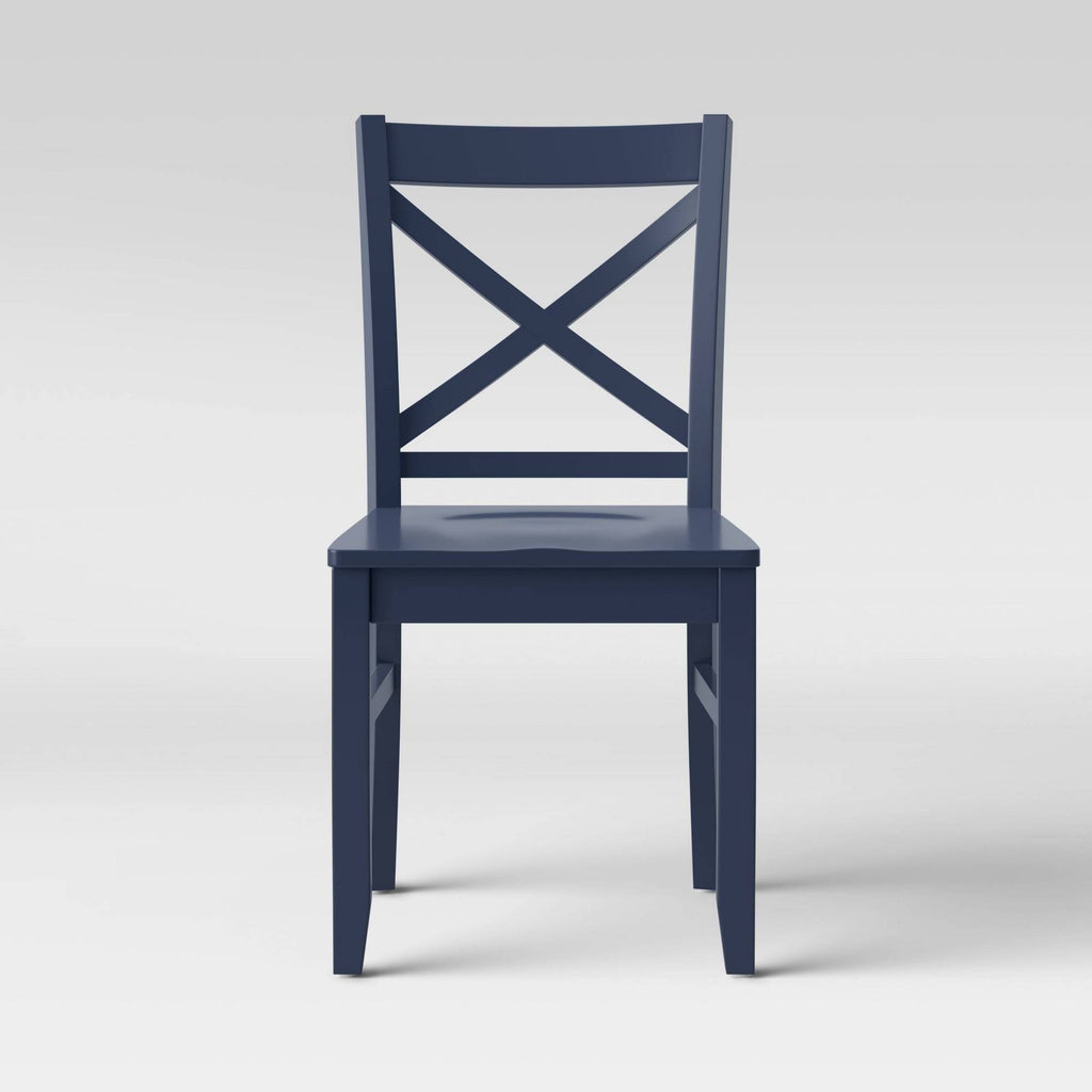 Set of 2 Dark Blue Dining Chair P4730