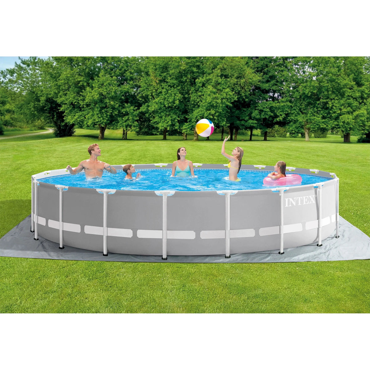 20ft x 52in Above Ground Pool, Lounger Float 2 Pack & Cooler I19018