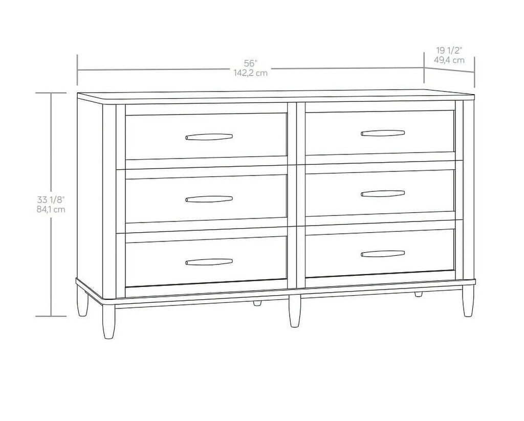 6 Drawer Dresser, Light Honey Finish U6685