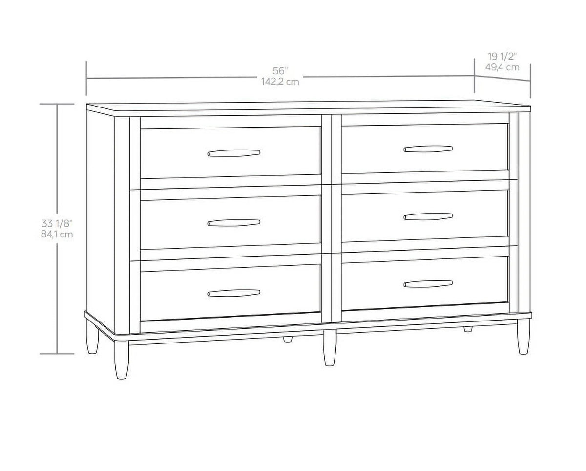 6 Drawer Dresser, Light Honey Finish U6685