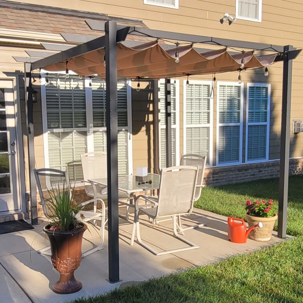 Aluminum Outdoor Canopy Pergola 9 x 9 ft White H821