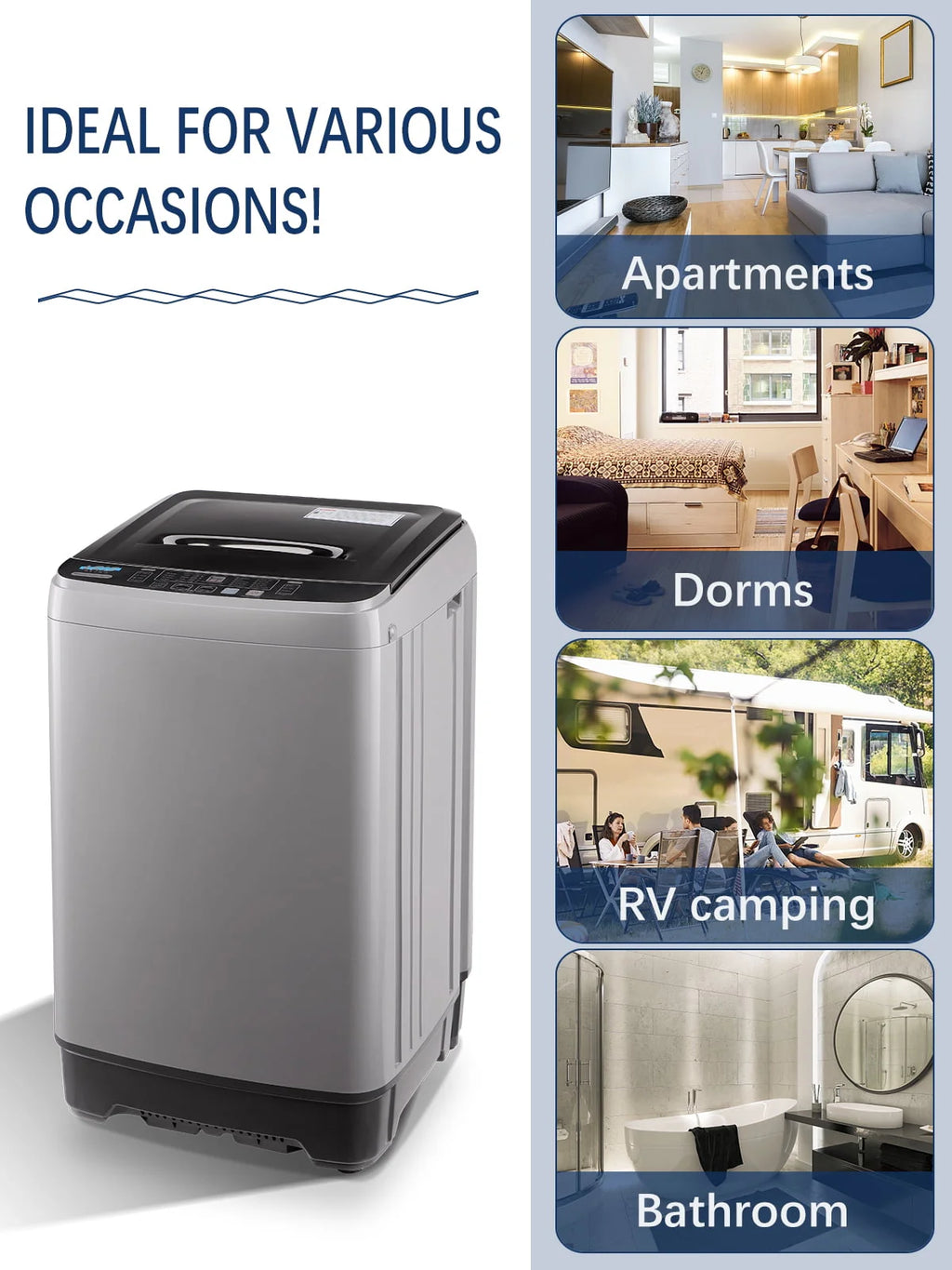 17.7 Lbs Full-Automatic Portable Washing Machine with Drain Pump Y629890