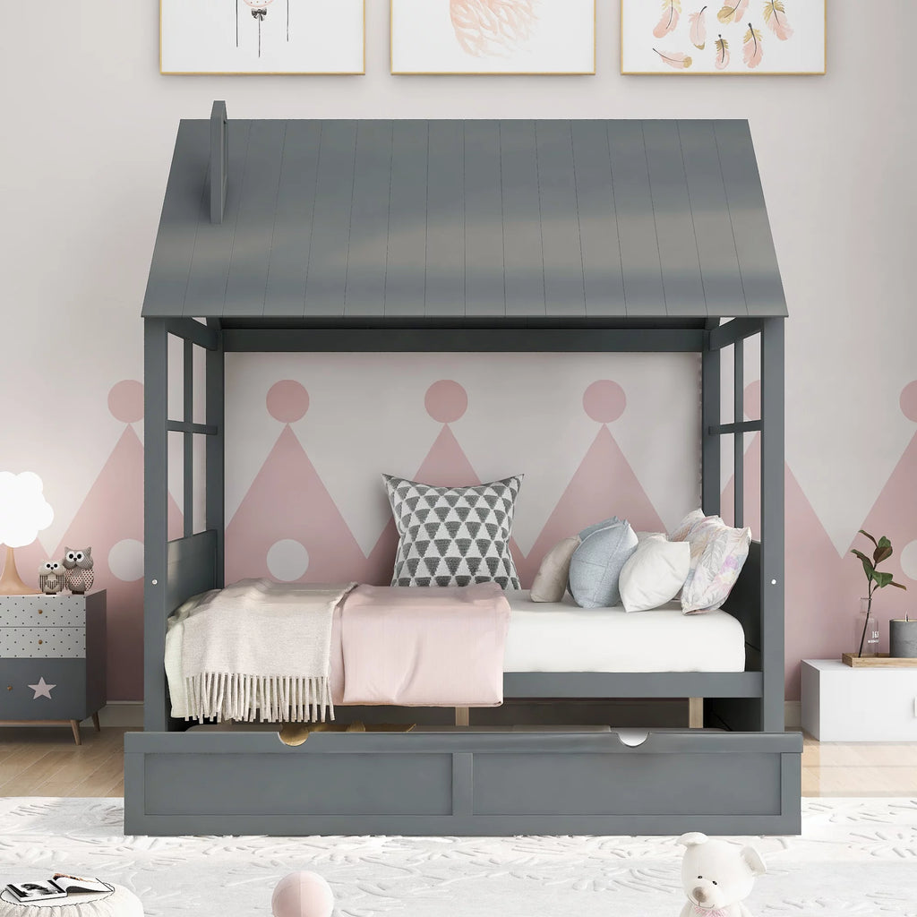 Full Size Wooden Pull Out Double Bed Z1231