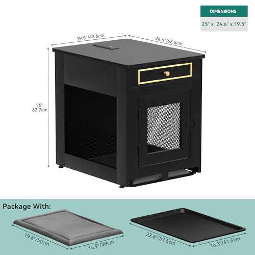 Black Dog Crate Furniture with Cushion Tray R3025
