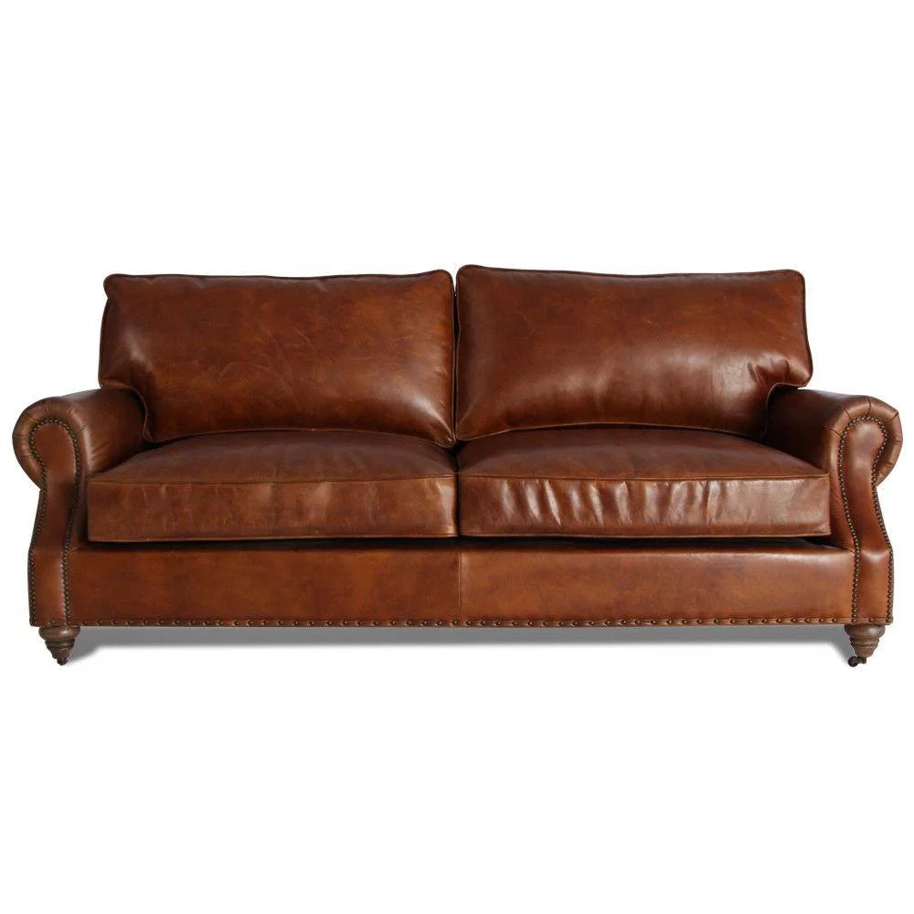 Antique 3 Seater Aged Leather Sofa J913926