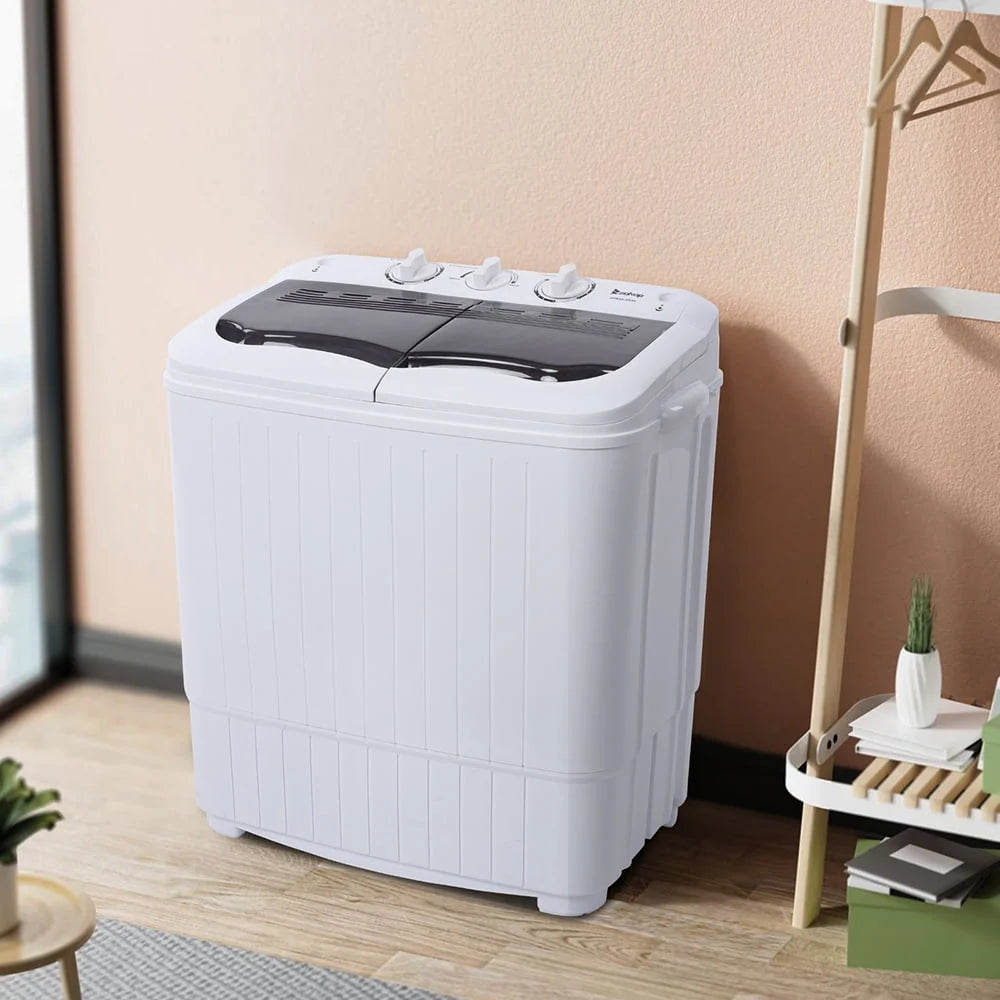 14.3LBS Semi-automatic Compact Twin Tub Washing Machine E101447