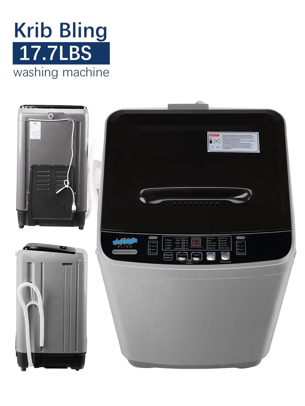 17.7 Lbs Full-Automatic Portable Washing Machine with Drain Pump Y629890