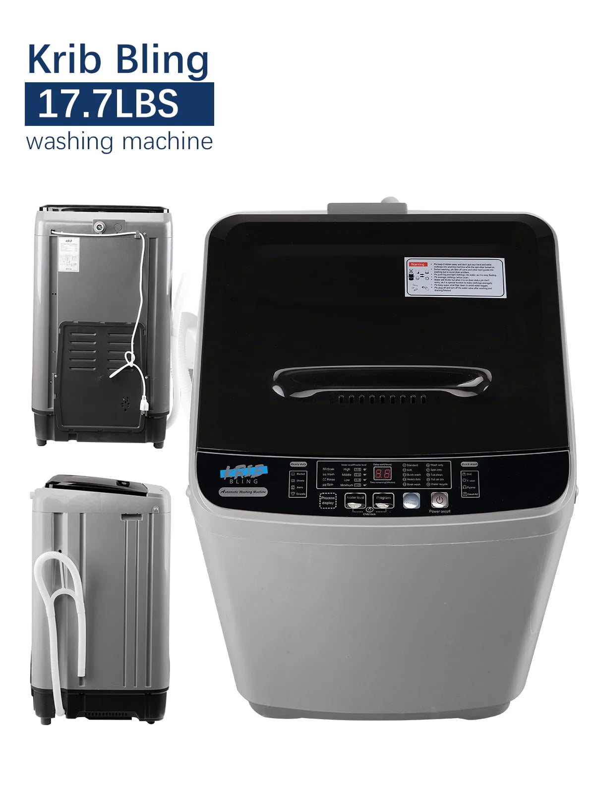 17.7 Lbs Full-Automatic Portable Washing Machine with Drain Pump Y629890