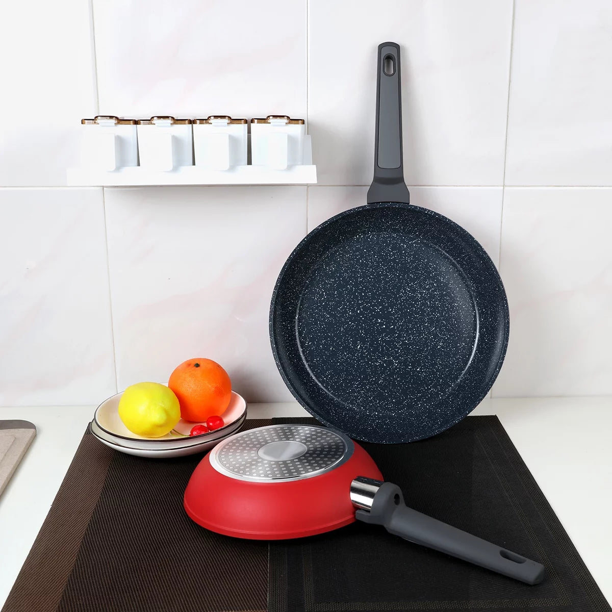 Red 9.5 Inch Non-Stick Frying Pans K284116