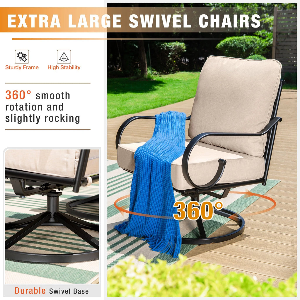 Beige Metal Patio Furniture Set Y902905