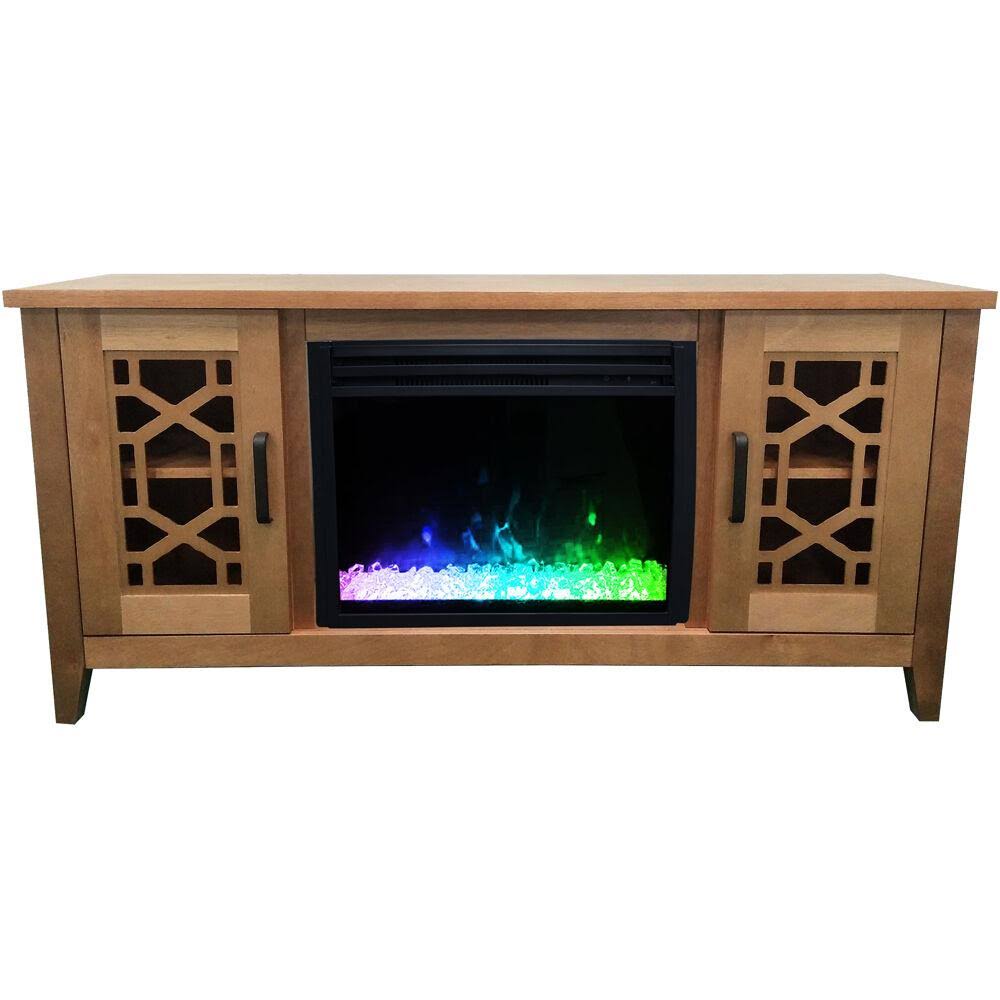 56-in. Slate Blue Electric Fireplace with Crystal Insert S3795