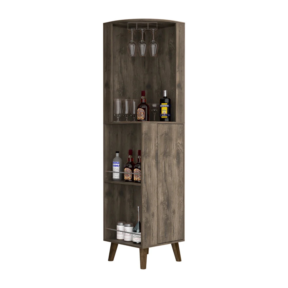 Dark Brown Corner Bar Cabinet L87188