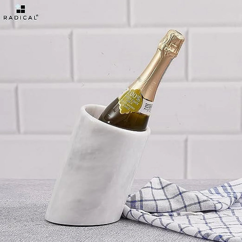 White Handmade Marble Wine Cooler Y29617