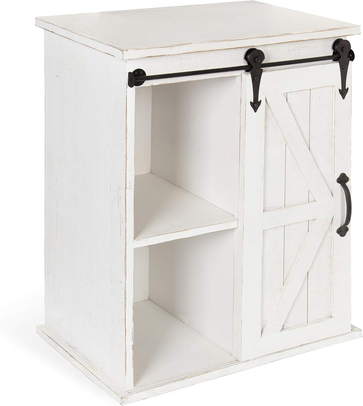 Wooden Freestanding Storage Cabinet Accent Table with Sliding Barn Door P349659