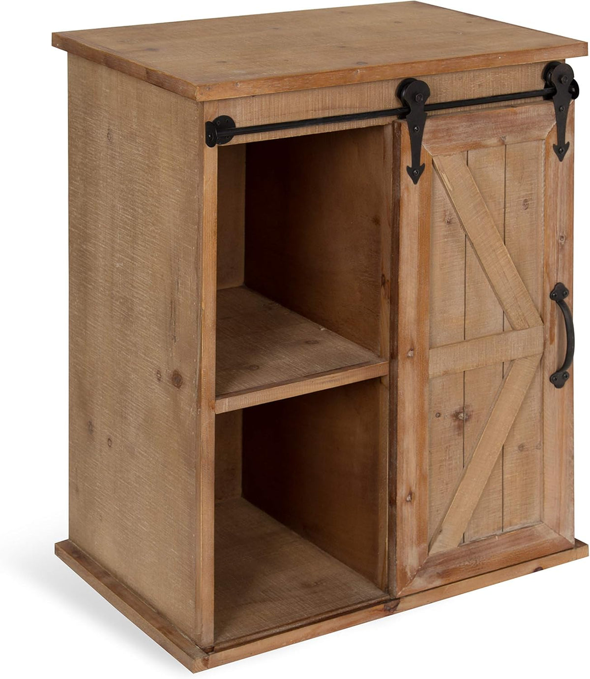 Wooden Freestanding Storage Cabinet Accent Table with Sliding Barn Door P349659