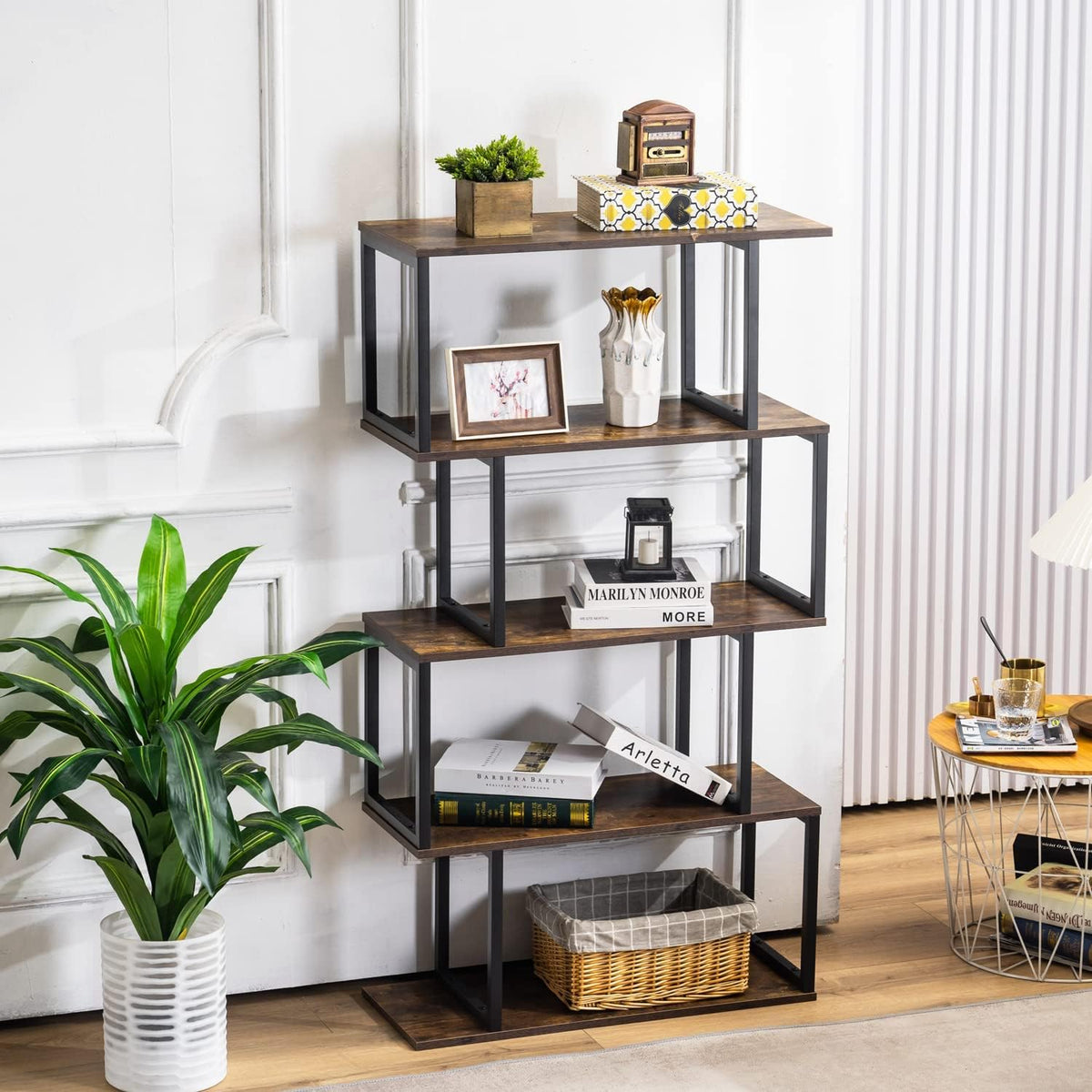 4-Tier S-Shaped Bookshelf E50124