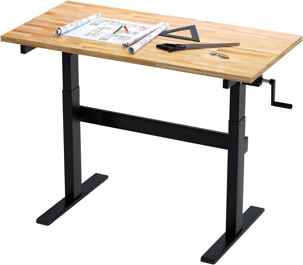 Work Bench with Drawer 3000-lb Capacity 48"x 24" Rubber Wood Top Heavy-Duty Steel Frame S1447