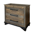 37 Inch Pine Wood 3 Drawer Dresser Chest C865