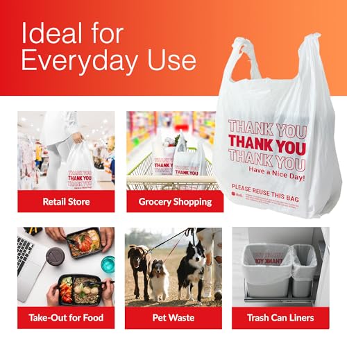 Thank You Plastic Bags 350 Count White R677149