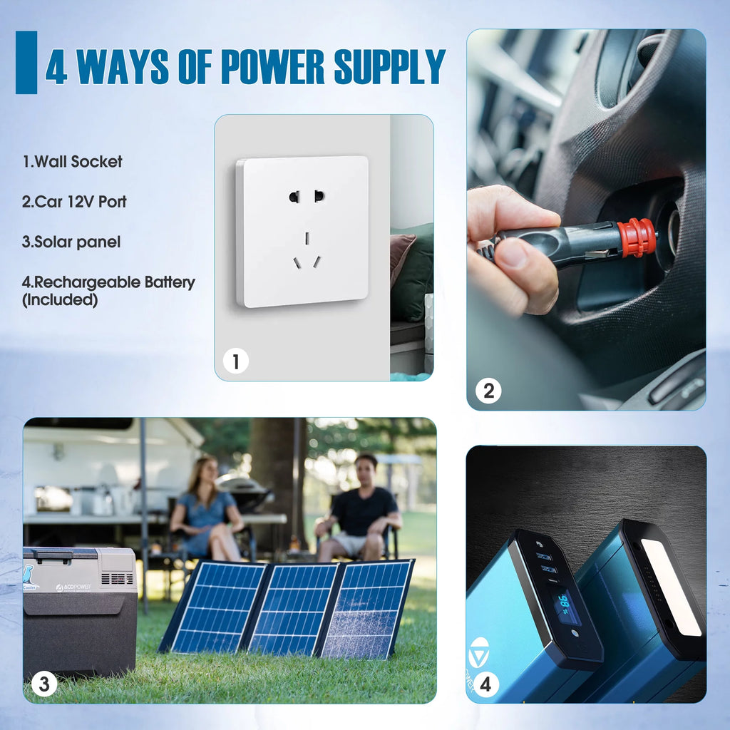 Portable Refrigerator Freezer with Battery and 6'' Off-Road Wheels D48795