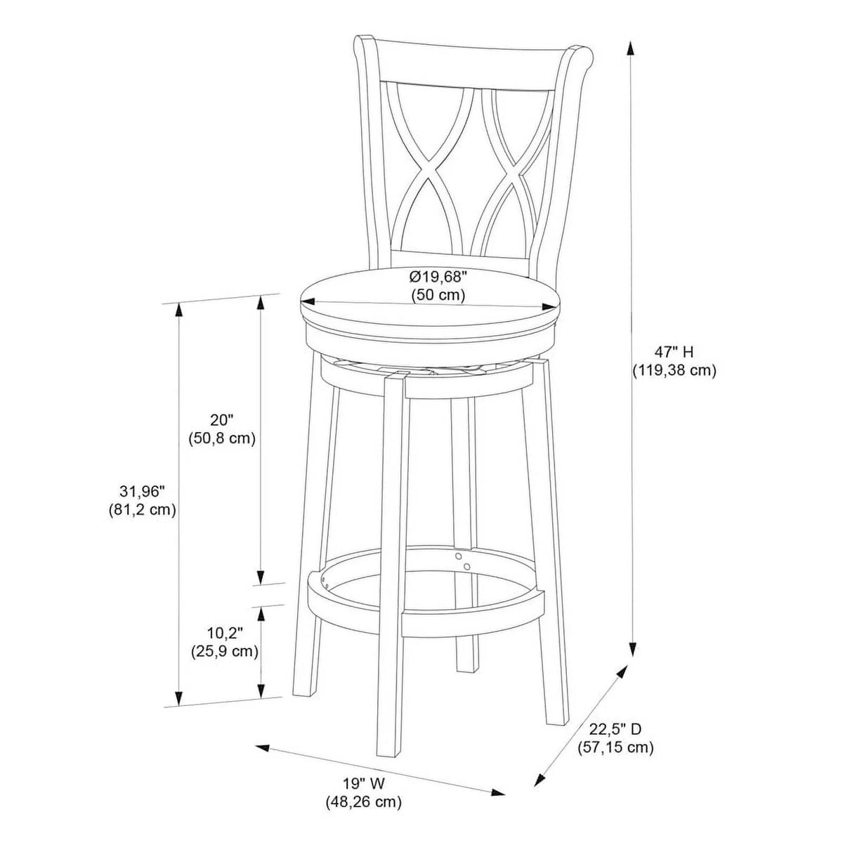 Traditional Wood Bar Stool W326