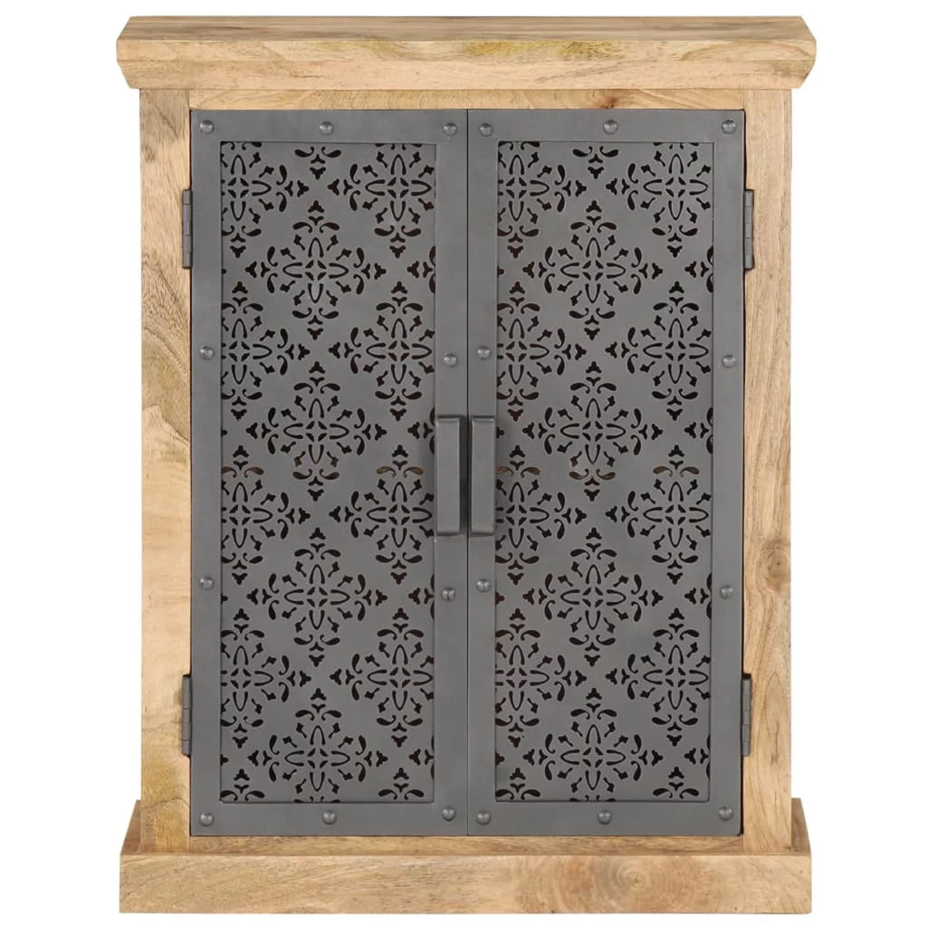 Solid Mango Wood Sideboard with Steel Doors K8841