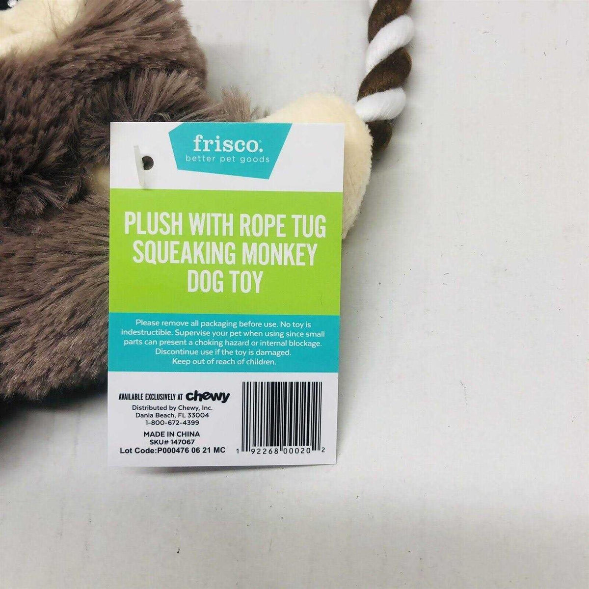 Plush Rope Squeaky Dog Toy B5998