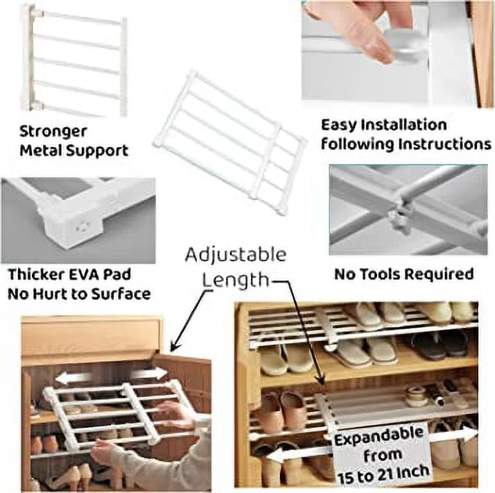 Wardrobe Layer Partition Cabinet Shelf Rack Telescopic Storage M15531