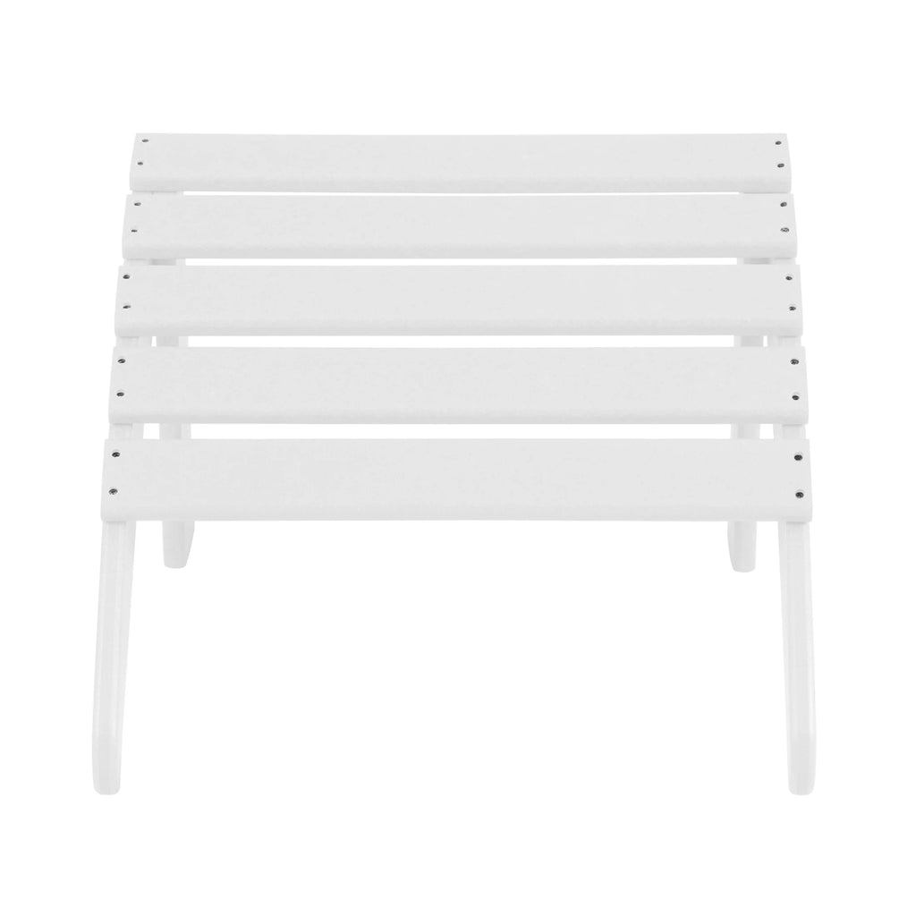 12 Piece White Adirondack Chairs Set with Ottoman and Side Table P255