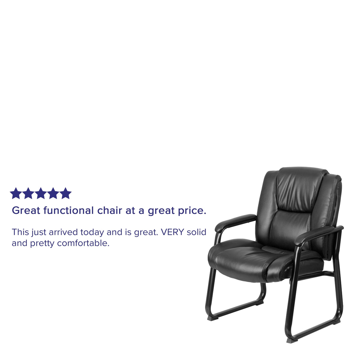 Black LeatherSoft Tufted Side Chair with Sled Base W979