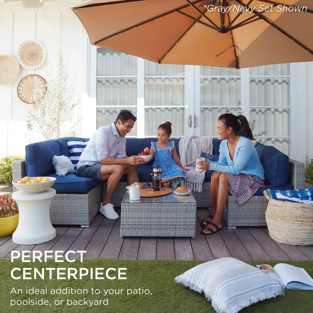 7 Piece Modular Outdoor Wicker Sectional Sofa R81825